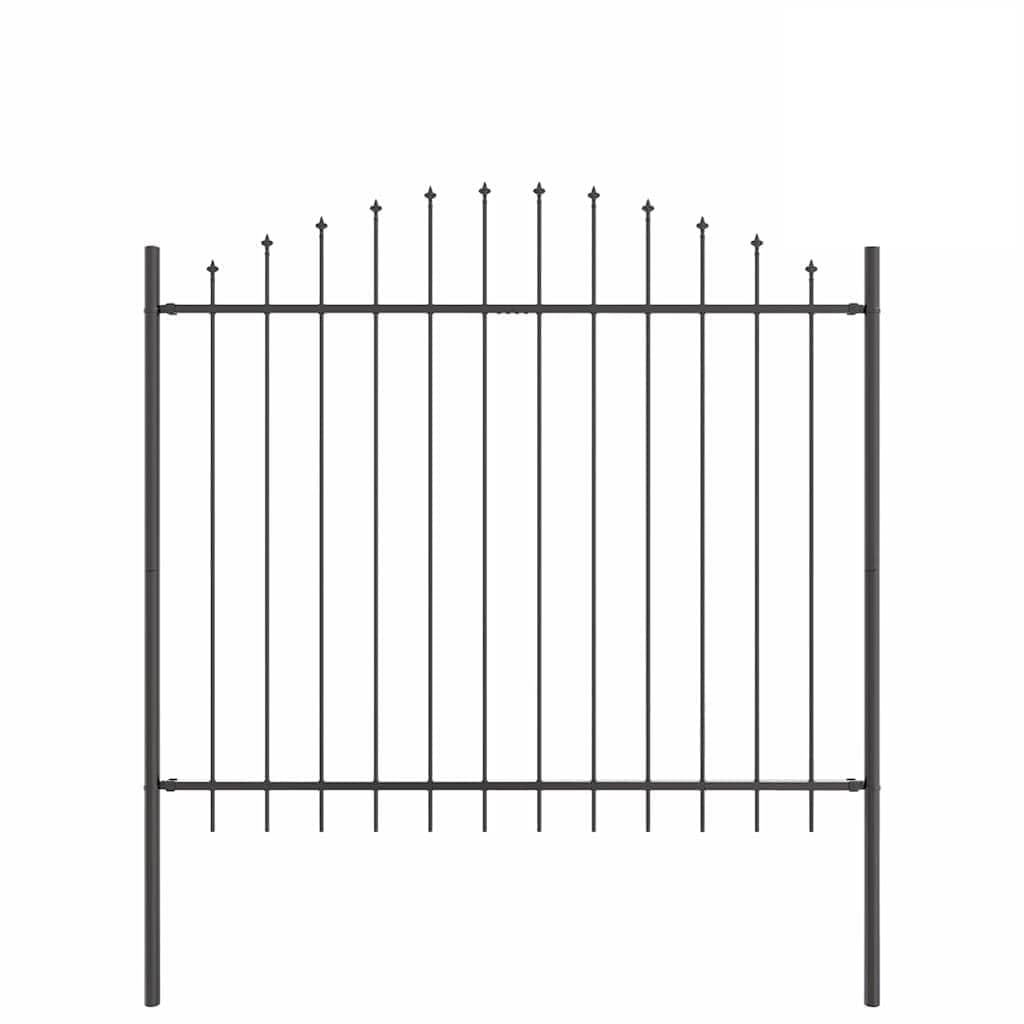 Garden Fence 8 pcs Grey 170 x 165 cm Powder-Coated Steel Outdoor Decorative Border Barrier for Yard Patio Garden Bed, Water-Resistant Durable Panel