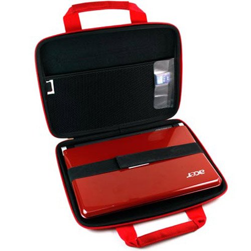 Kroo USA Cube Case with Pocket for Netbook up to 10in (Red)