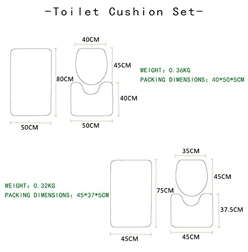 letsgotiger 3 teiliges Set 3D Weihnachtsdruck Badematten Set Anti-Rutsch Teppich Fußmatte Badezimmer Abdeckung Wc… – Bild 5