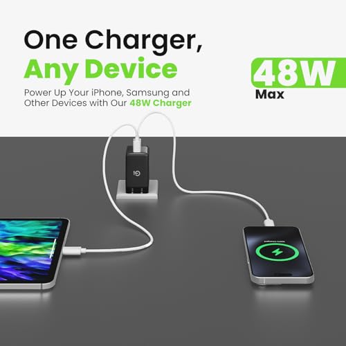 GEARit Dual USB-C Charger Block, 48W GaN Fast Charger, Foldable Plug — view 2