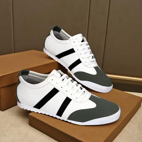 Image of baron scott Men's Casual Flat Sneakers | Faux Leather Lace-Up Shoes for Men | Lightweight TPR Sole with EVA Foam Insole | Comfortable Sneakers for Walking, Travel, Office & Casual Use