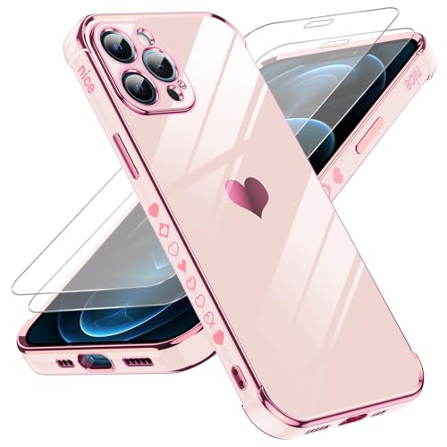 Coque iPhone 12 Pro antichoc transparente avec 2 verres trempés et film caméra arrière