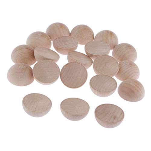 20 bolas de madera semidivididas para proyectos de bricolaje para niños, 4 cm