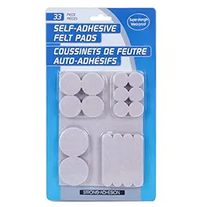 Okayji Self Adhesive Felt Material Pads for Furniture Floor Scratch Protection Guards, 33 Pieces (Mix Shape and Size)