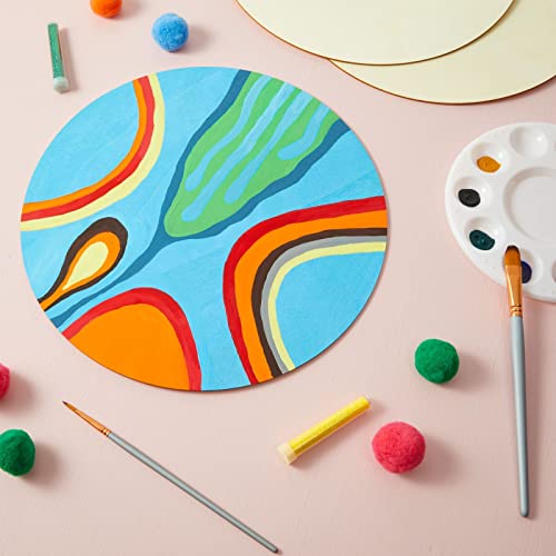 8-Pack Unfinished Wood Round Circle Cutouts, 12 Inch Wooden Discs For Crafts Projects, Door Hangers, Wood Burning, Painting, Home Decor, Blank Signs, Custom Decorations #TOP4