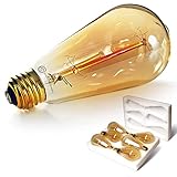 Basics Hardware 6-Pack Edison Light Bulb, Antique Vintage Style Light, Amber Warm, Dimmable (60w/110