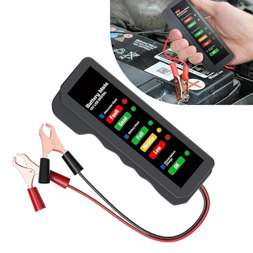 Anyhut 1 PC Smart 12V Auto/RV Battery Load Tester - LED Voltage & Polarity Prot., Charging Diagnostic for Lead-Acid/AGM/Gel