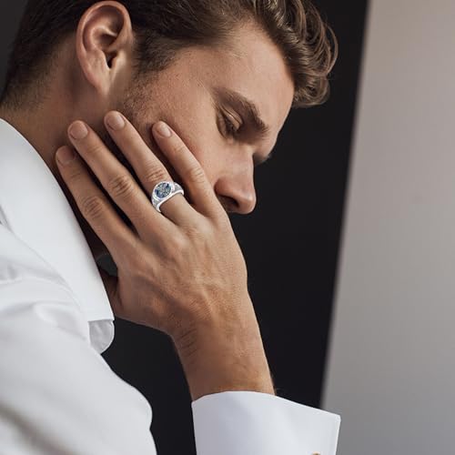 St Michael Memento Mori Ring Men S925 Sterling Silver Medal Signet Ring Jewelry Gifts for Men Women4