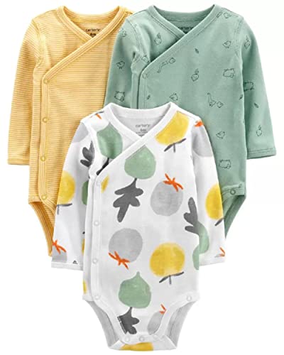 Image of Carter's Baby Boys' 3-Pack Side-Snap Bodysuits (Colorful & Cute, Newborn)