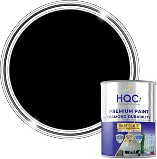 HQC Weather Shield Smooth Masonry Paint | 1L in 30+ Colours | Storm Proof, Scrub Resistance & Waterproof | Weatherproof Technology Designed with Acrylic Resin for Ultimate Protection Satin Black