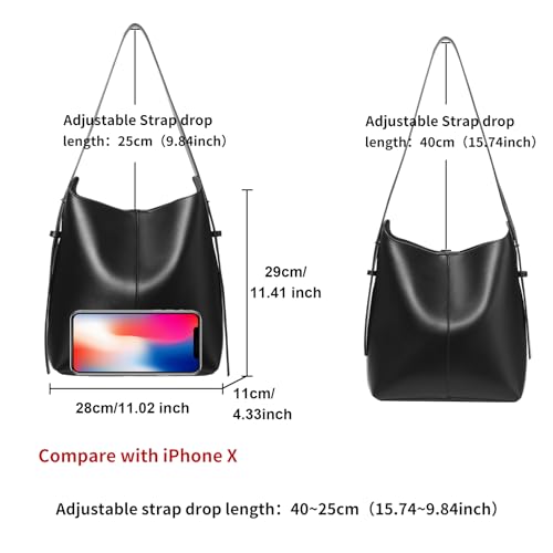Bolso Tote de cuero para mujer con asa grande miniatura 5