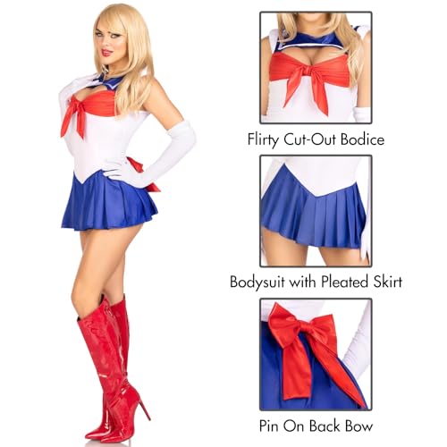 Leg Avenue Womens 3 Piece Sexy Sailor Halloween Costume Bodysuit Skirt - Image 4