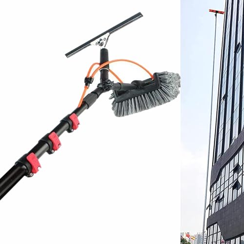Brosse de nettoyage de vitres en hauteur en carbone rétractable pour verrière et toit