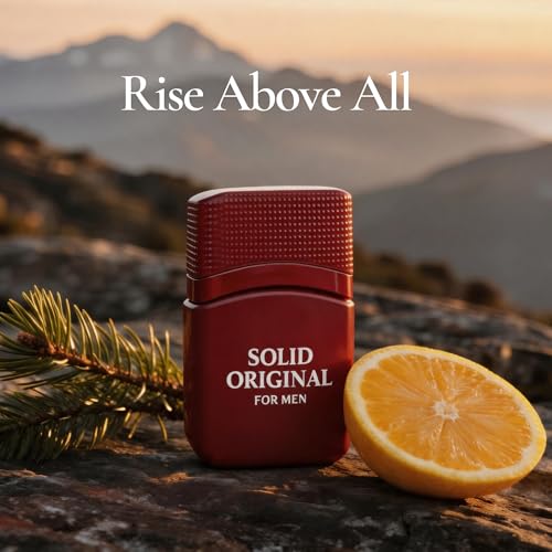 Image of AFLUXE Solid Original Red Eau de Parfum for Men, Fresh Fruity Woody Cologne with Apple, Patchouli & Vanilla Notes, Long Lasting Masculine Fragrance, 3.4 Fl Oz (100ml)