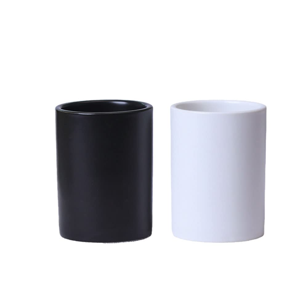 2 Pcs Ceramic Bathroom Mug, Toothbrush Holder, Mouthwash Cup