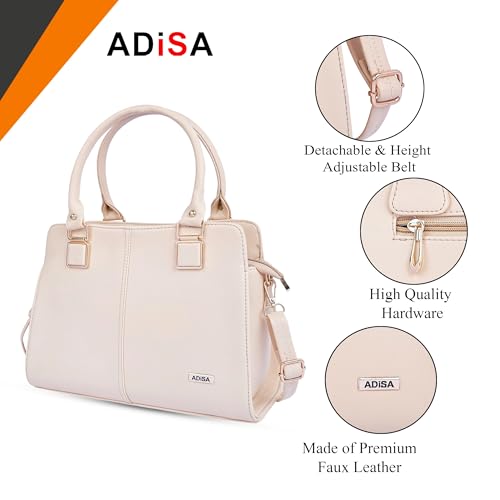 Image of ADISA gold square handbag shoulder bag for women and girls with sling belt (AD4081)