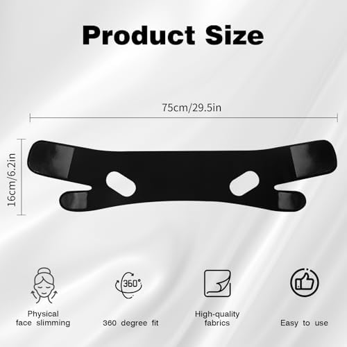 Chin Strap for Sleeping,Adjustable Chin Strap,Jaw Strap,Jawline Shaper,Face Slimming V Line Lifting Mask, black