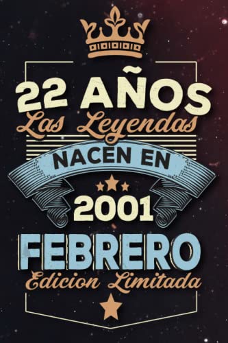 Las leyendas nacen en 22 años 2001 febrero: Ideas de regalos para hombres, ideas de cumpleaños 22 cumpleaños libro ideas de cumpleaños para hombre y regalo de nacimiento, regalo de cumpleaños