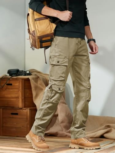 Image of Leriya Fashion Men's Cargo Pants | Multi Pocket Cotton Cargo Joggers for Men | Loose Fit Stylish Pant with Pockets | Casual Baggy Trousers & Streetwear Lower