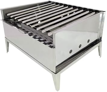 Churrasqueira Portatil Parrilla Em Inox Refratária E Coletor