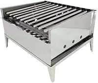 Churrasqueira Portatil Parrilla Em Inox Refratária E Coletor