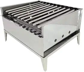 Churrasqueira Portatil Parrilla Em Inox Refratária E Coletor