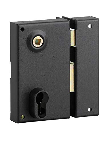 THIRARD - Boitier de serrure verticale en applique double entrée à fouillot pour entrée, droite, axe 45mm, 73x125mm, noir