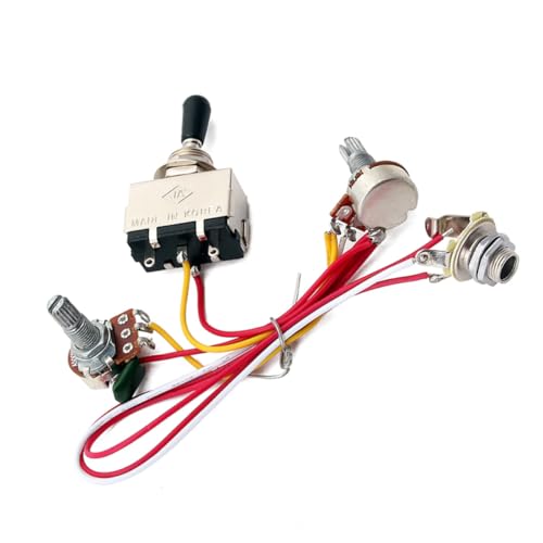 POPETPOP エレキギター用プレワイ配線ハーネスキット トーンポット搭載 トグルスイッチ付 高耐久属部品仕様