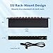 1U PDU Horizontal Rackmount Power Strip - Surge Protector 10 NEMA 5-15R Outlet 100V-240V/15A 1800 Joules, 10 Independent LED Switches, w/6 ft Cord, for Network Server, ETL Listed, by CENTROPOWER