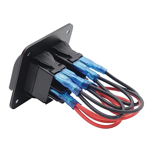 Cabilock 12-24v Rv Panel 2-Pole Control Combined Panel Boat and Car Mounting Switch Overload/overcurrent/Short-Circuit Protection