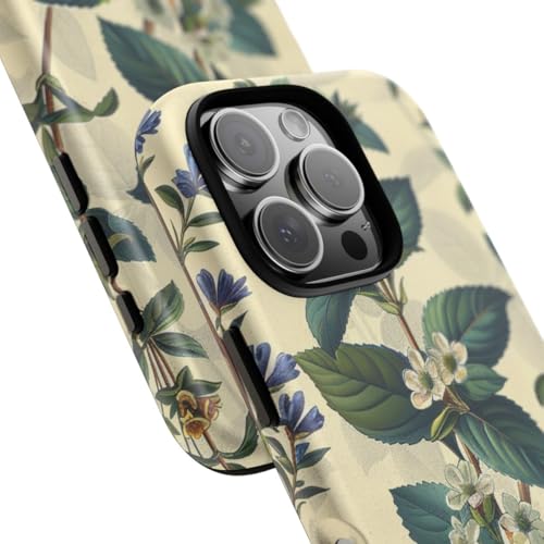 Coque rigide iPhone 16 Pro anti-trace motif botanique vintage - 2