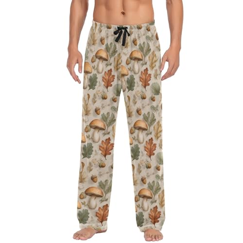 Mushroom Pinecone Men’s Pajama Bottoms Comfortable Relax Fit Lounge Pants3