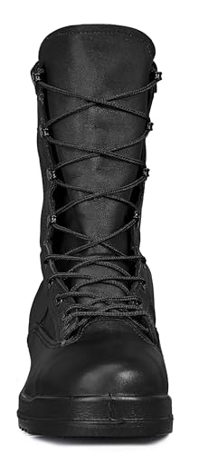 Belleville 8" Leather Waterproof Steel Toe Boots for Men - U.S Navy Flight EH Rated 200g Insulated with Gore-Tex - Vibram Fire & Ice Outsole - Berry Compliant Black Military Boots4