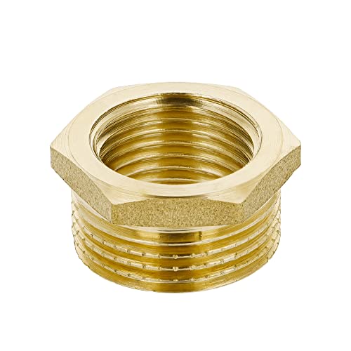 HYDROBIL Raccord réducteur en laiton BSP - 3/4 'M-1/2 'F - pour eau chaude sanitaire et chauffage central - Amélioration de l'installation des tuyaux - Résistant aux dommages mécaniques