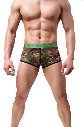 Mens Camo Breathable Underwear Low Rise Boxer Briefs2