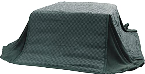 省スペース こたつ布団 正方形 185 185 高級ジャガード 綿 あったか コタツ布団 (185x185, 省マスダークグリーン)