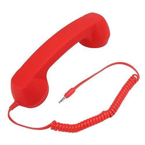 Retro Telefonlur med Svarsknapp för Smartphones och Datorer (Röd)