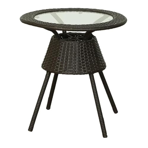 Image of Furniture D-12 Chairs Table Set 2+1 Wicker Patio Furniture Sets 2 Chair and 1 Table with Cushions for Garden Balcony Bedroom Powder Coated Frame Uv Protected Wicker (Black)