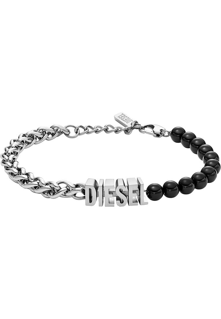 Diesel Herren Halbedelsteinarmband mit Karabinerverschluss