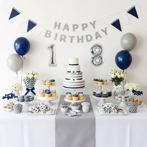 Image of TONIFUL 20 Pcs Number Balloon 2 Set 16 Inch Silver 0-9 Numbers Balloons