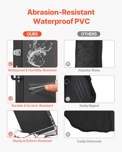 Image of VEVOR Bass Guitar Hard Case, 48.03 in Rectangular Guitar Hard Case, With Lock Latch Keys Handle, PVC Padding Soft Lining Water-Resistant Hard Shell Guitar Cases, for 39-46.5 in Bass Guitars, Black