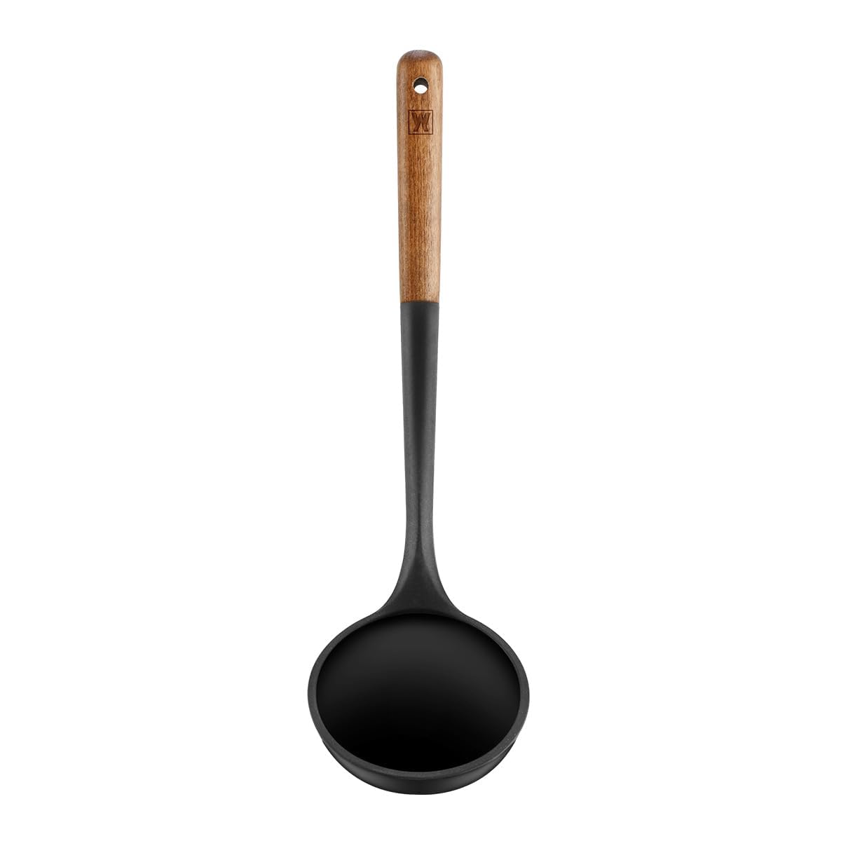 Cooking Ladle: Silicone Kitchen Utensil with Long Wooden Handles, Heat Resistant Cookware, Protects Surfaces with Gentle Head Design, Portion Batter, Professional Chef Wok Soup Ladle