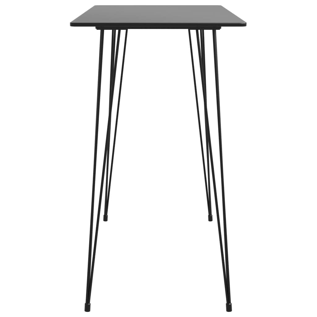 Juego de 5 piezas de bar, color negro y blanco, mesa de bar, 120 x 60 x 105 cm, con 4 taburetes de madera MDF y polipropileno, ahorra espacio para cocina, salón, comedor y jardín