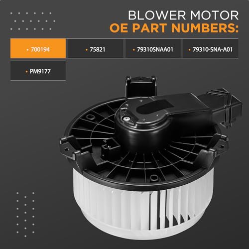 Image of HVAC Blower Motor 700194 Compatible with Honda Civic Hybrid 2011-2006, Compatible with Jeep Wrangler 2010-2007 Heater Blower for 75821 79310SNAA01 PM9177 79310-SNA-A01 A /C Blower Motor Assembly