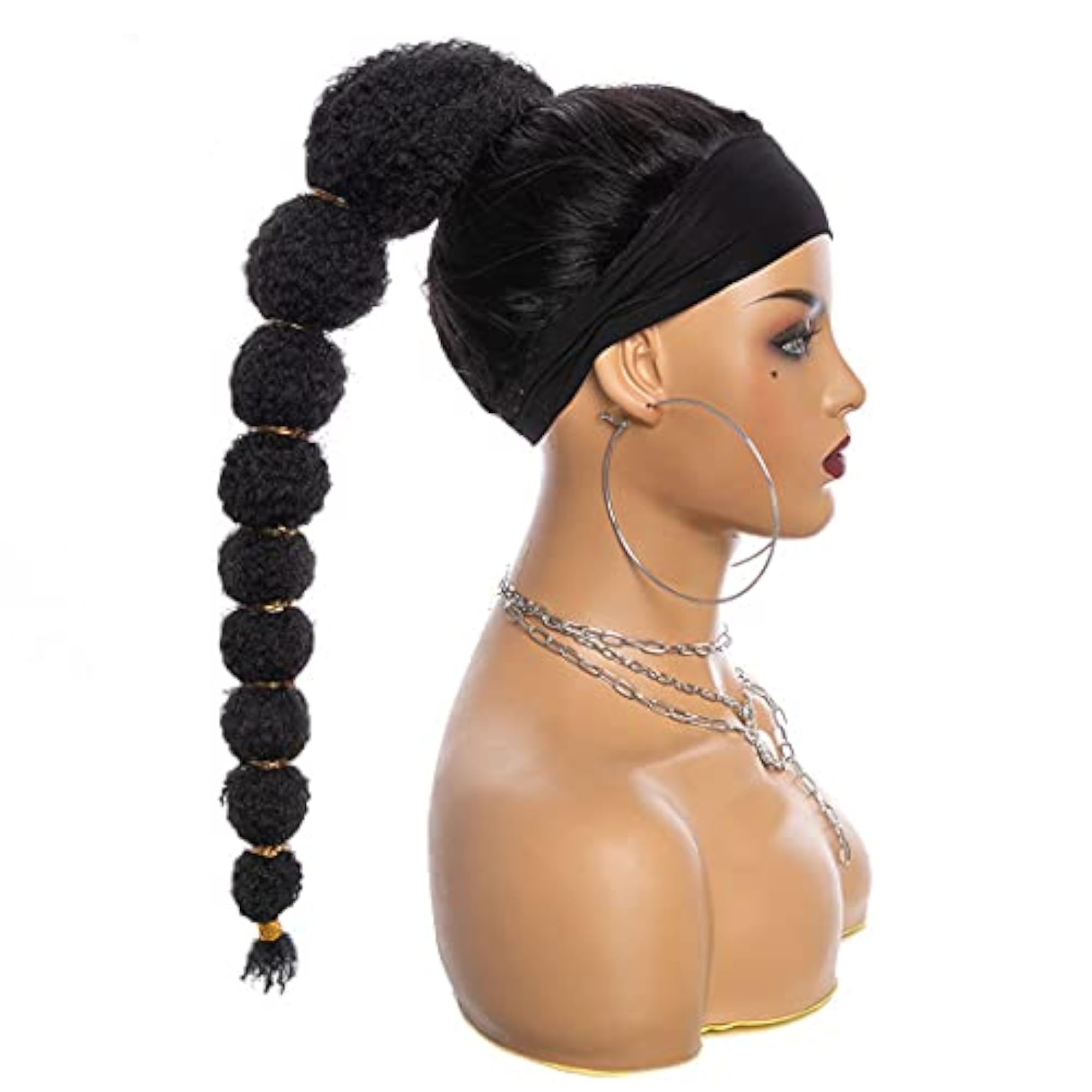 18 Inch Synthetic Kinky Straight Hair Bubble Ponytail
