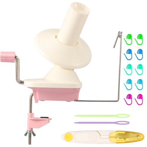 Yarn Winder, Yarn Ball Winder Manual Yarn Spinner Efficient Yarn Ball Roller Detachable Yarn Cake Winder Clip on Table Yarn Ball Spinner Effortless Yarn Winder for Knitting Yarn Fiber Balls