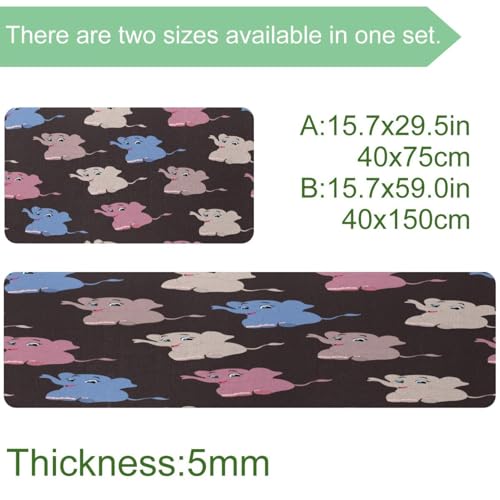 Alfombrillas de cocina absorbentes con elefantes para un suelo seco en el cuarto de lavado 4