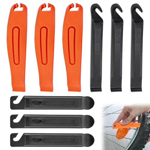 Pluvyze 6 Stück Fahrrad Reifenheber Fahrradschlauch Wechsel Werkzeug Fahrradreifen Reparaturset Tragbarer Reifenwechsler Geeignet zur Reparatur von Fahrradreifen