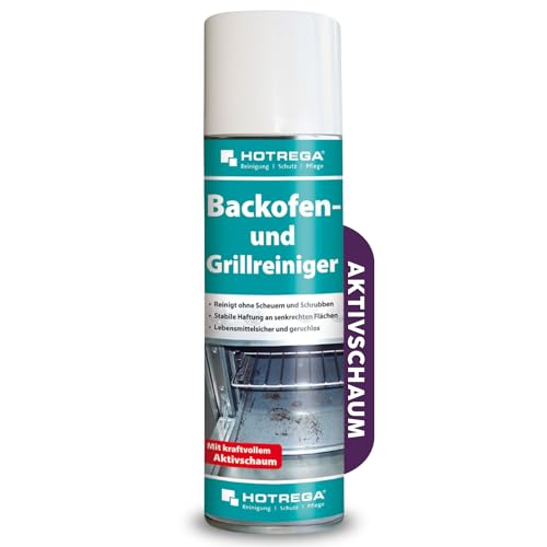 HOTREGA Backofen- und Grillreiniger 300ml | Gebrauchsfertig | Entfernt eingebrannte Rückstände von Fett, Öl und Zucker | Für Edelstahl, Glas & Keramik