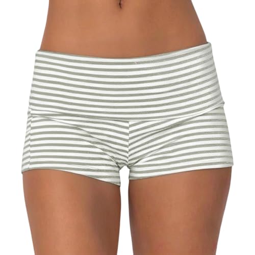 Image of Women Fold Over Mini Shorts Y2K Lounge Pajama Bottoms Low Rise Booty Shorts